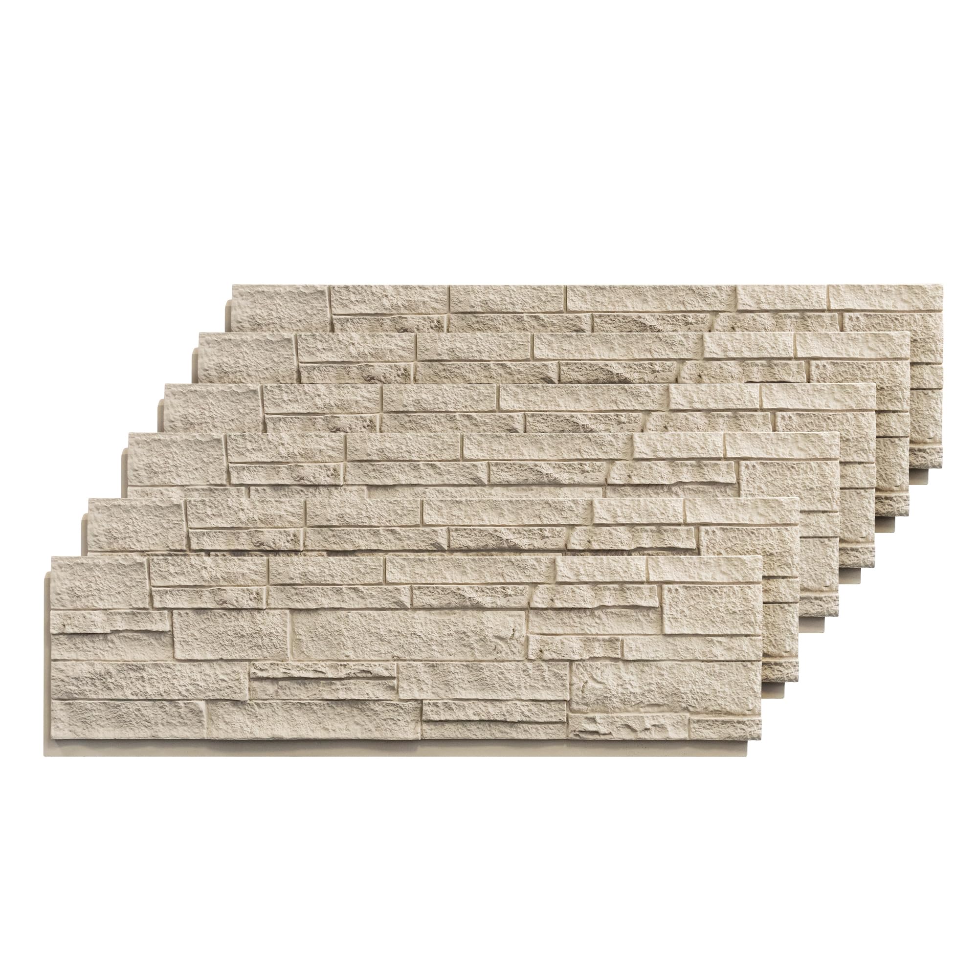 LOVMOR Faux Stone Wall Covering Panels for Interior and Exterior Decor Panels in Rhine Yellow Rust (6 pack)