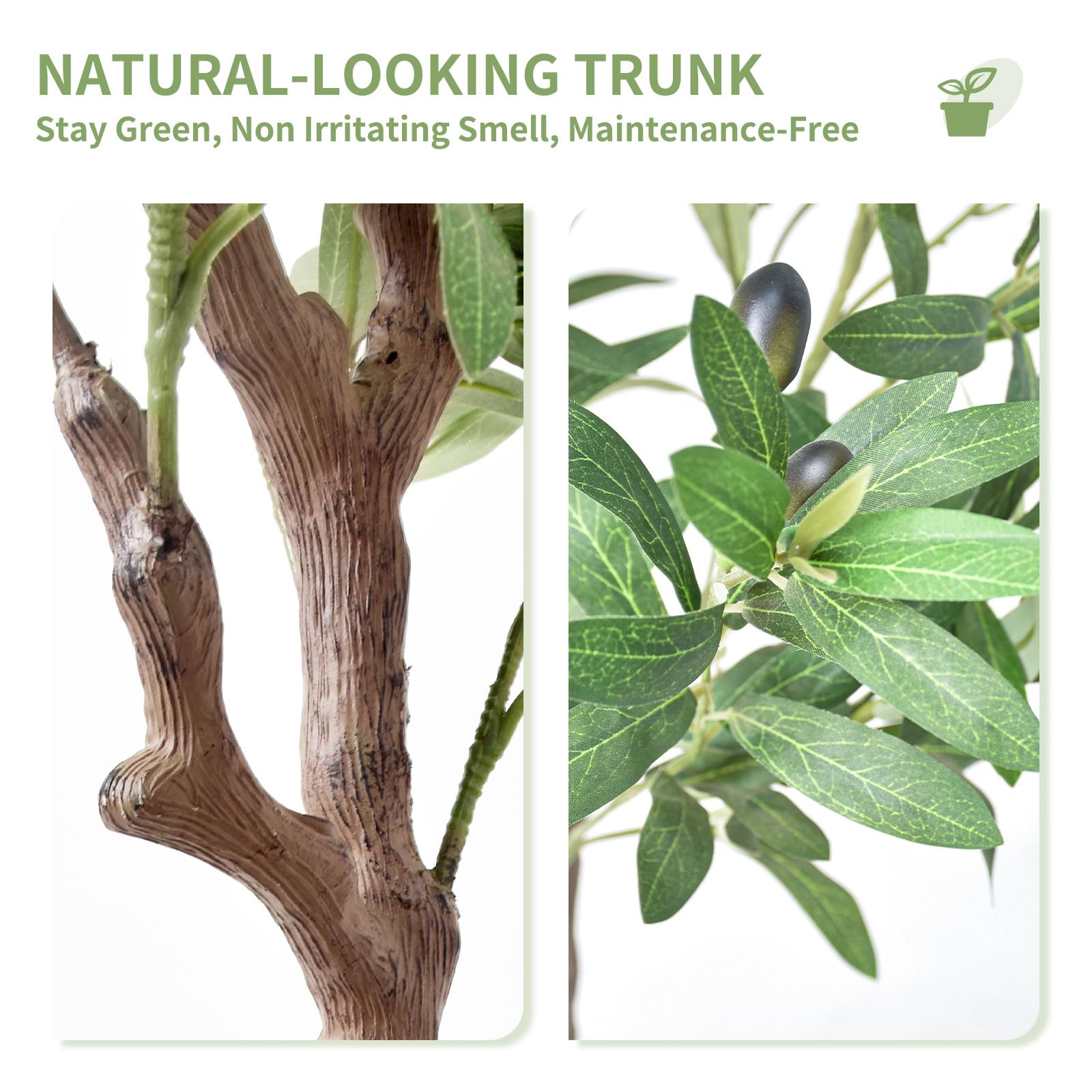 Artificial Olive Tree 5FT, Faux Olive Tree with Pot and Moss, Tall Artificial Plants Indoor