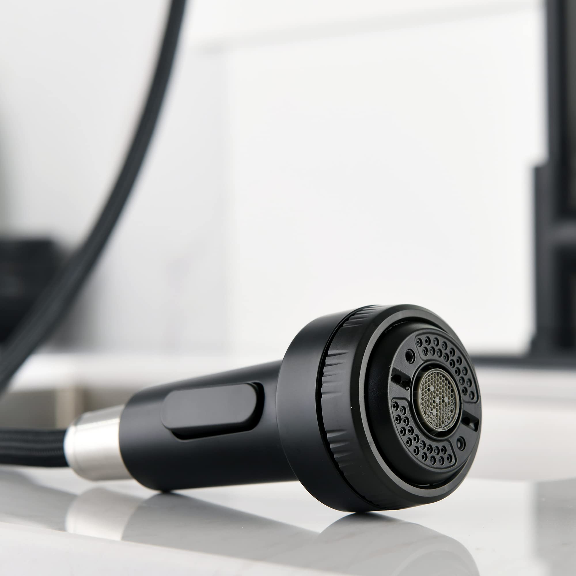 Kitchen Faucet with 4 Mode Pull Down Sprayer Matte Black