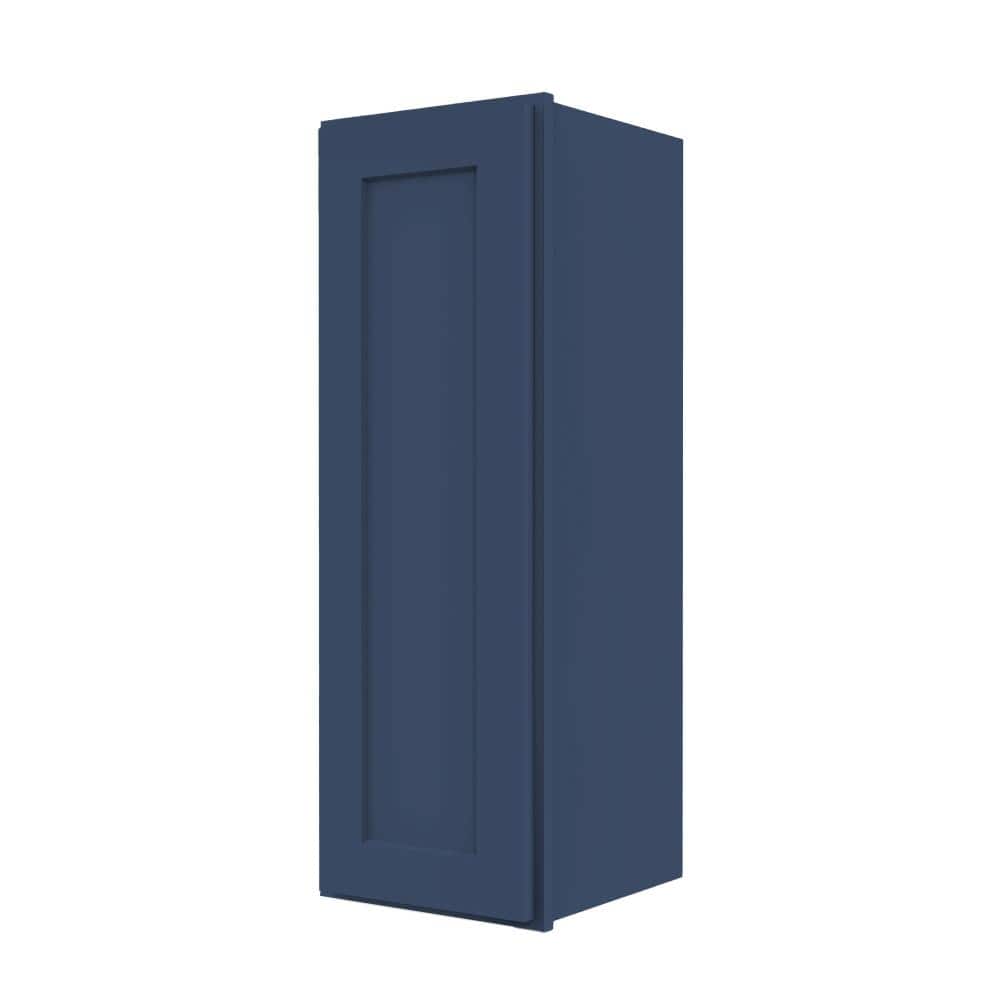Easy-DIY 12 in. W x 12 in. D x 36 in. H Ready to Assemble Wall Kitchen Cabinet in Shaker Navy 1-Door-2 Shelves