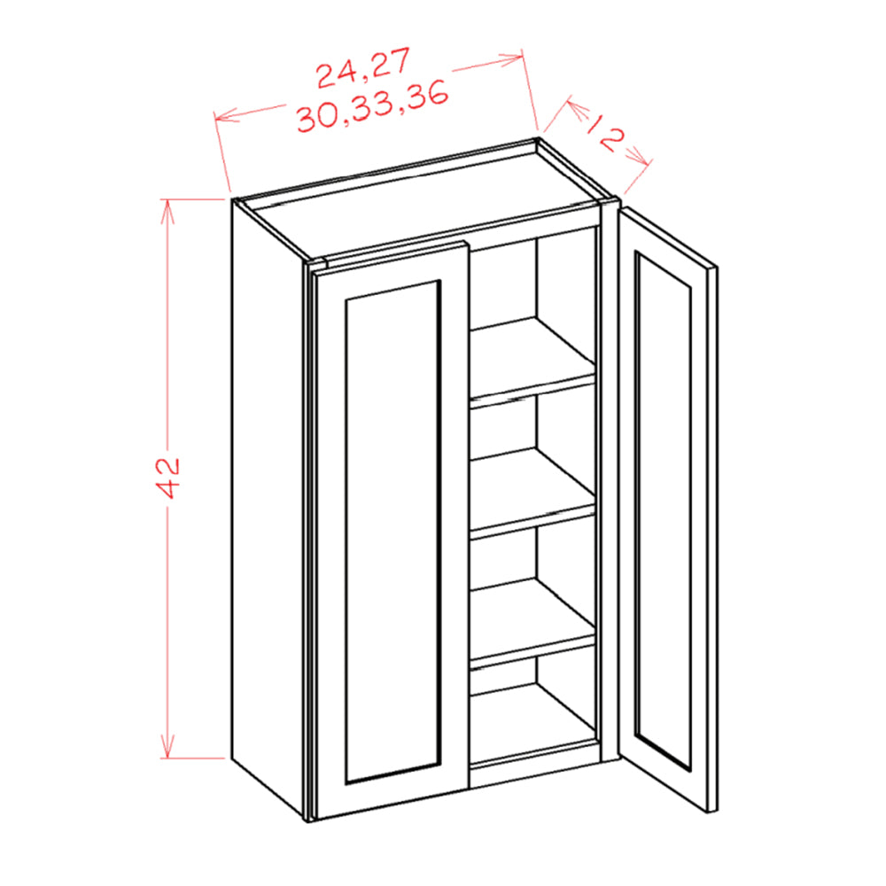 42'' Double Door High Wall Cabinets