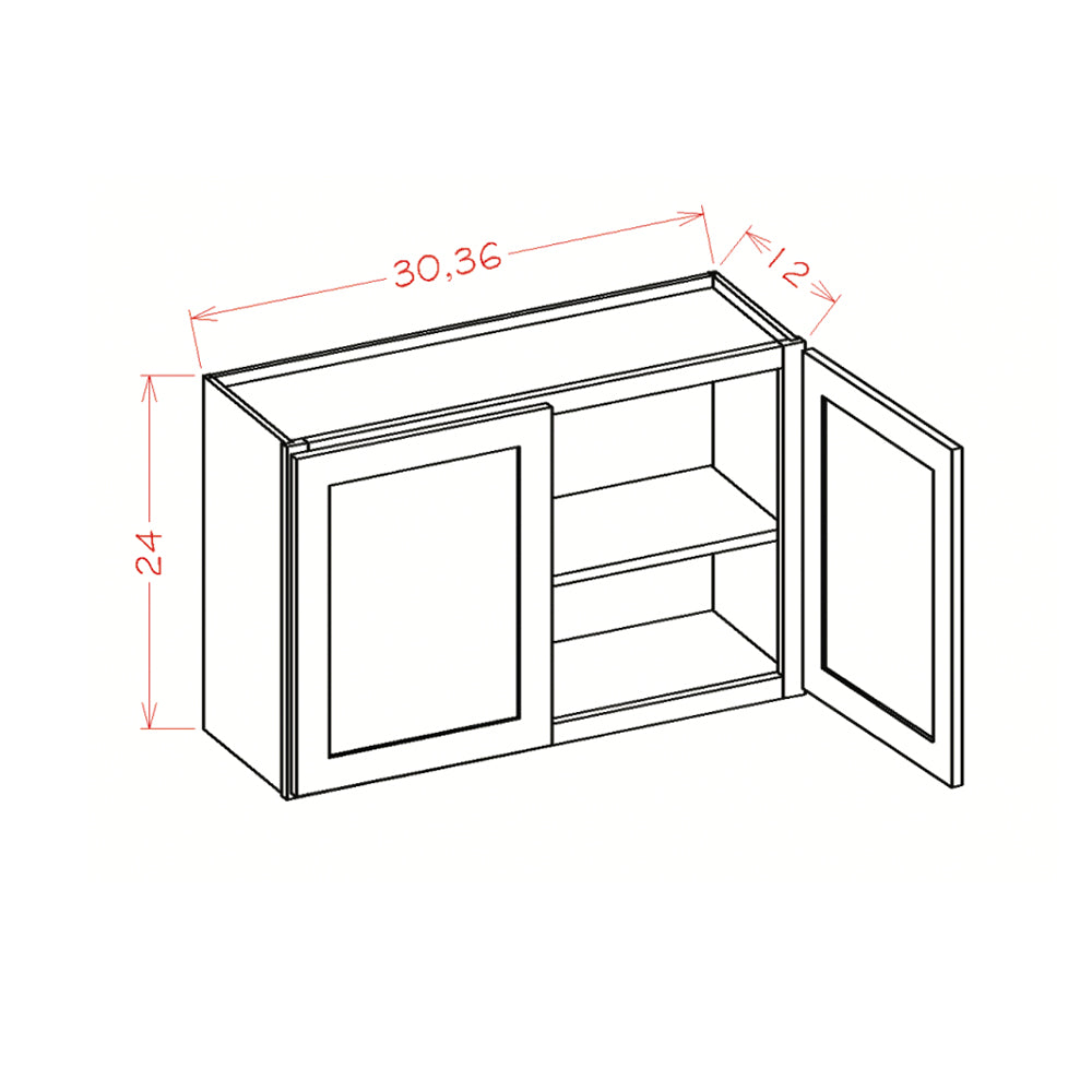12'' Shaker White Wall Bridge Cabinets