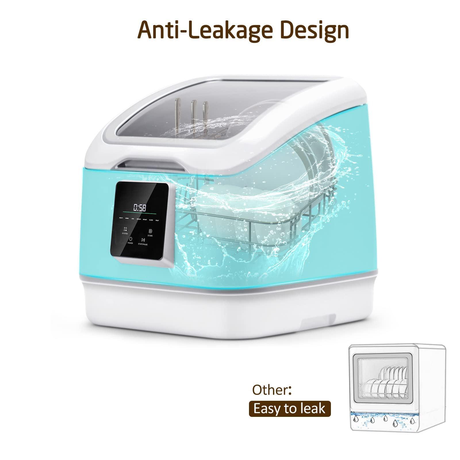 17 in. Portable Countertop Mini Dishwasher with LED Touch Screen Buylikepro