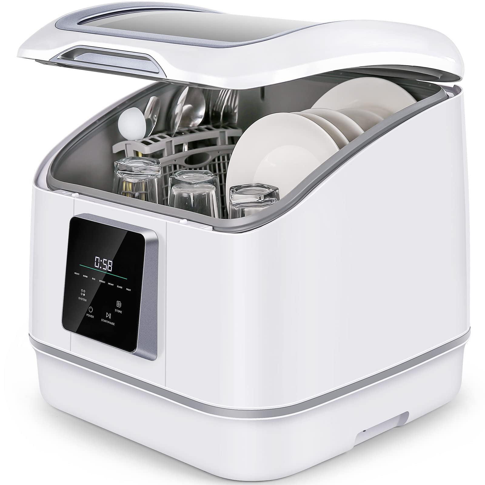 17 in. Portable Countertop Mini Dishwasher with LED Touch Screen Buylikepro