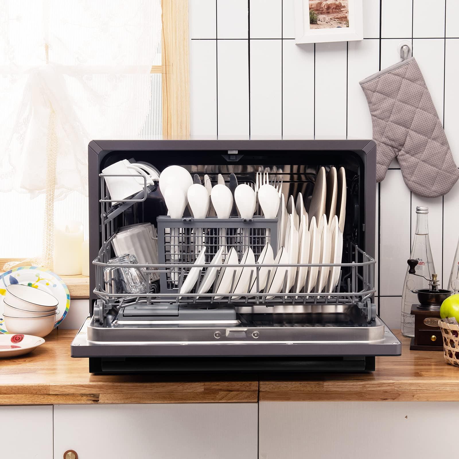 19 in. Portable Countertop Mini Dishwasher with Hot Air Dry Buylikepro