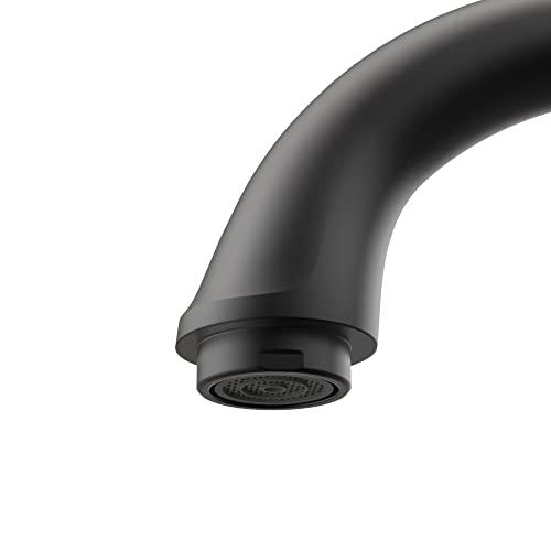 2-Handle Bathroom Sink Faucet 3 Hole, Matte Black Bathroom Faucet, Centerset Bathroom Faucet High Arc with Drain Assembly and Supply Hoses, 1.2 GPM Buylikepro