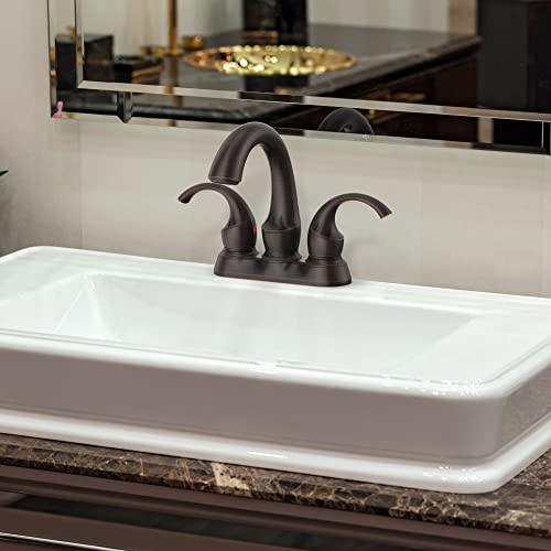 2-Handle Bathroom Sink Faucet 3 Hole, Oil Rubbed Bronze Bathroom Faucet, Centerset Bathroom Faucet with Drain Assembly and Supply Hoses, 1.2 GPM Buylikepro