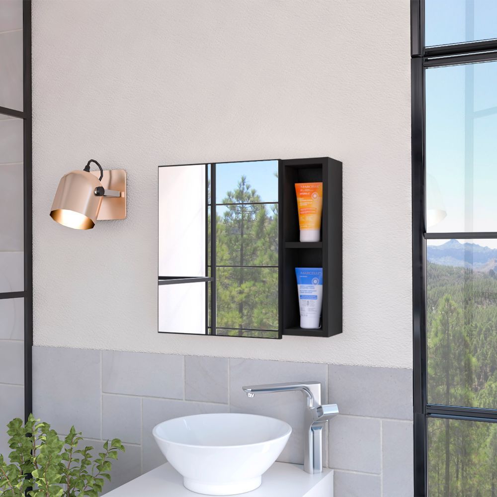 2-Shelf Medicine Cabinet with Mirror