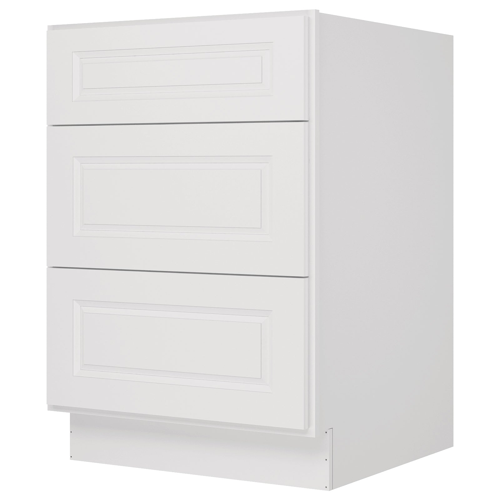 24"D Birch Solid Wood x 24"W x 34.5"H 3 Drawer Base Kitchen Cabinet 24" Wide 3DB24