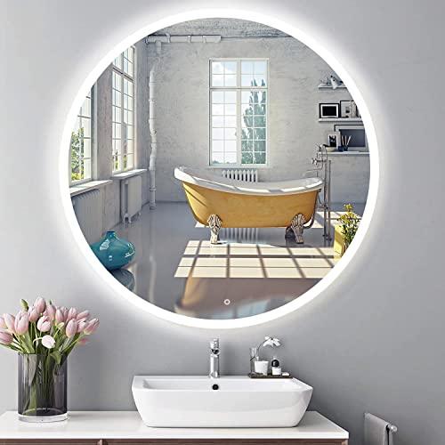 32 Inch LED Bathroom Mirror Round Vanity Mirror, Anti-Fog, Dimmable, 6000-6500K, Memory Function Led Wall Mirror for Bathroom, Vanity, Shaving Buylikepro