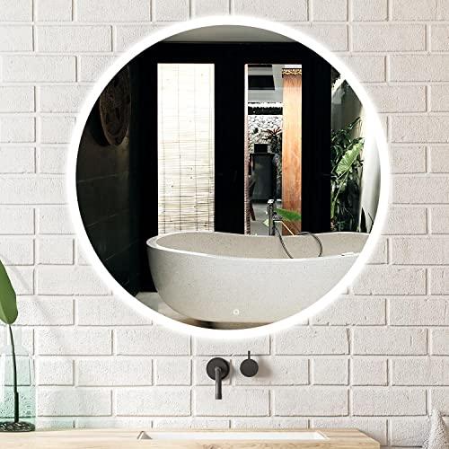 32 Inch LED Bathroom Mirror Round Vanity Mirror, Anti-Fog, Dimmable, 6000-6500K, Memory Function Led Wall Mirror for Bathroom, Vanity, Shaving Buylikepro
