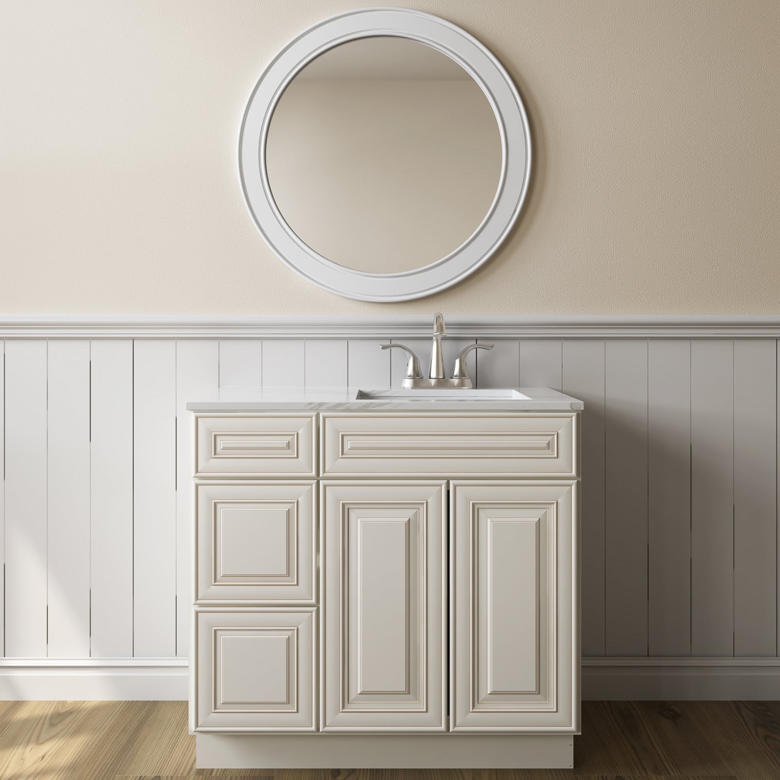 21"Dx36"Wx34-1/2"H Birch Solid Wood Bath Vanity Cabinet without Top V3621DL