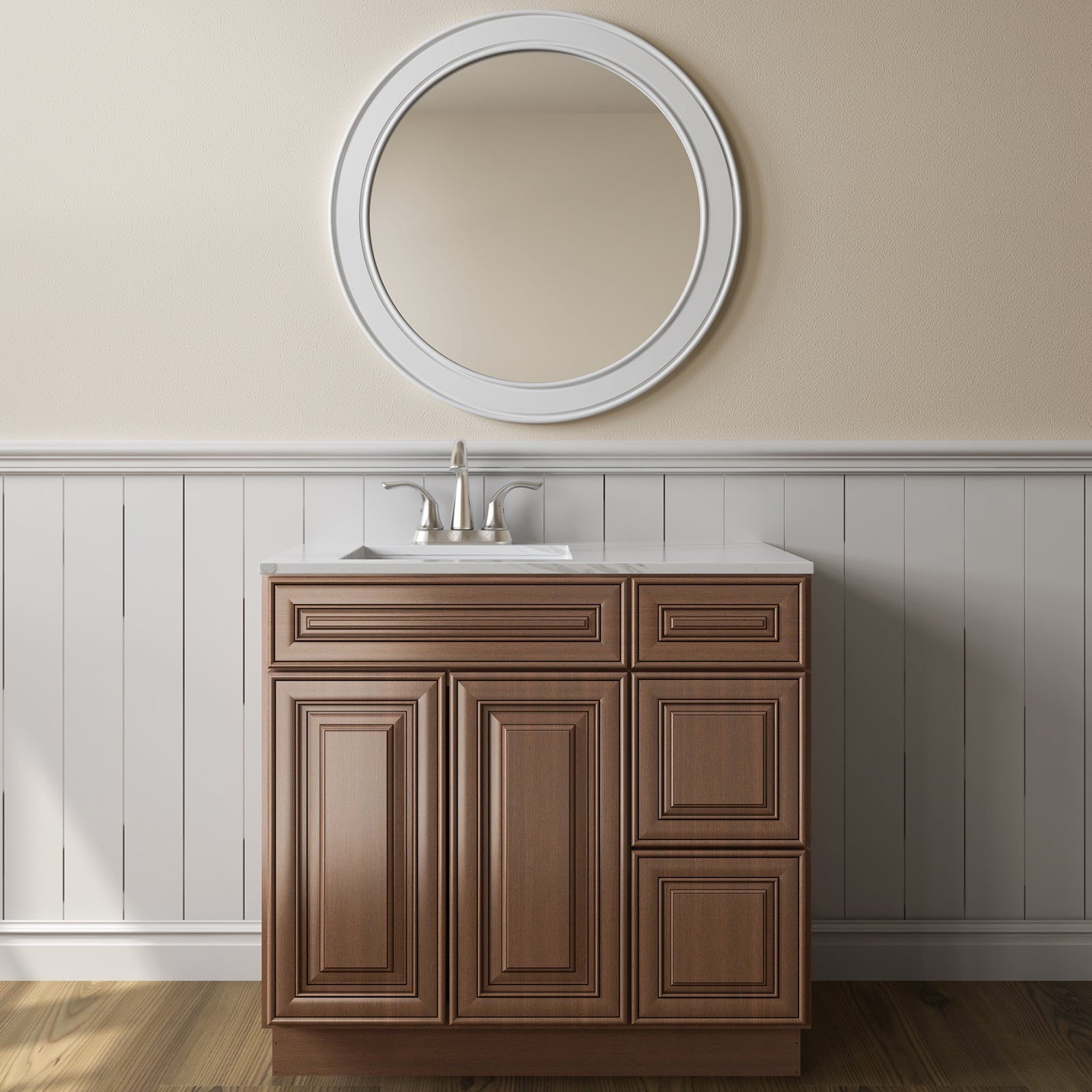 21"Dx36"Wx34-1/2"H Birch Solid Wood Bath Vanity Cabinet without Top V3621DR