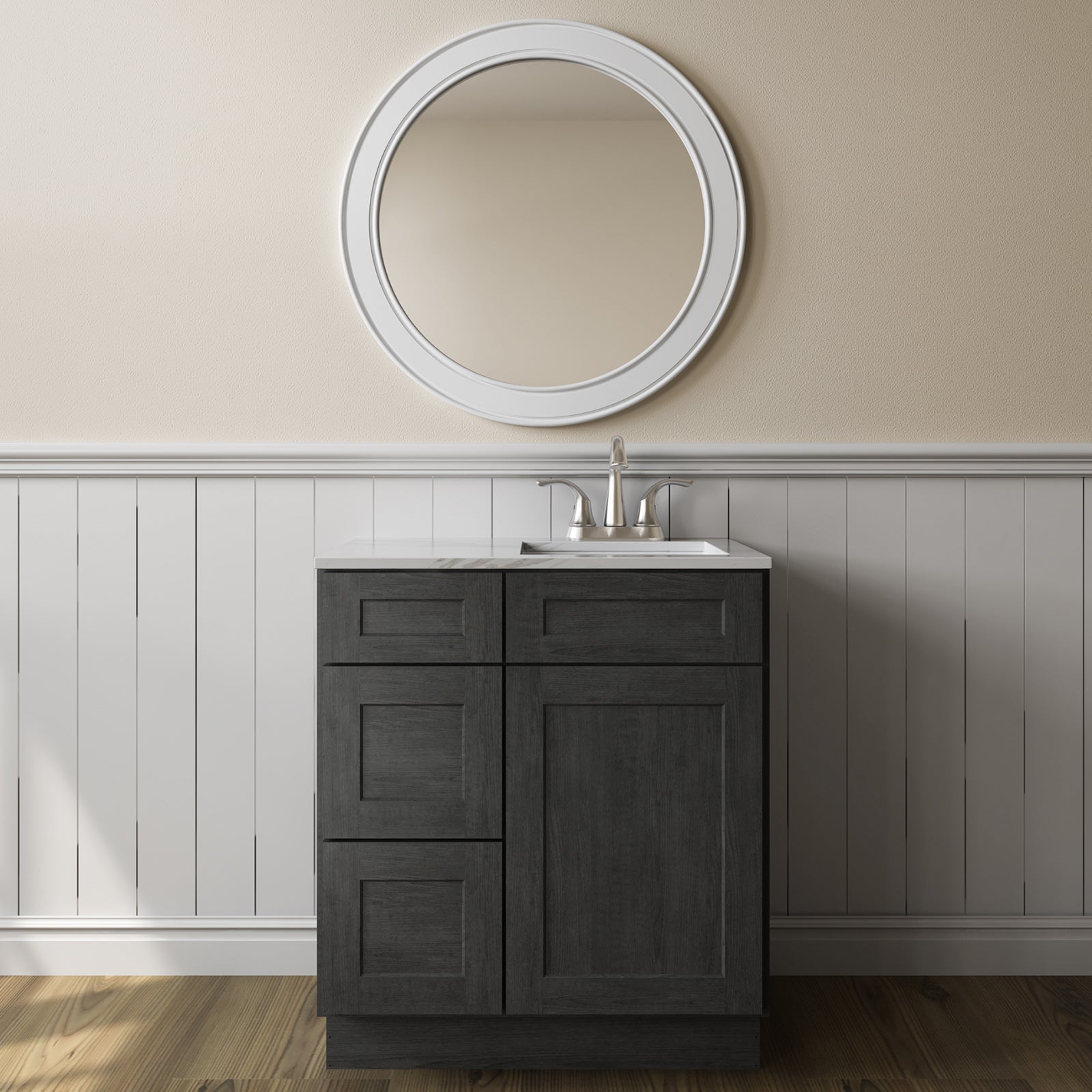 21"Dx30"Wx34-1/2"H Birch Solid Wood Bath Vanity Cabinet without Top V3021DL