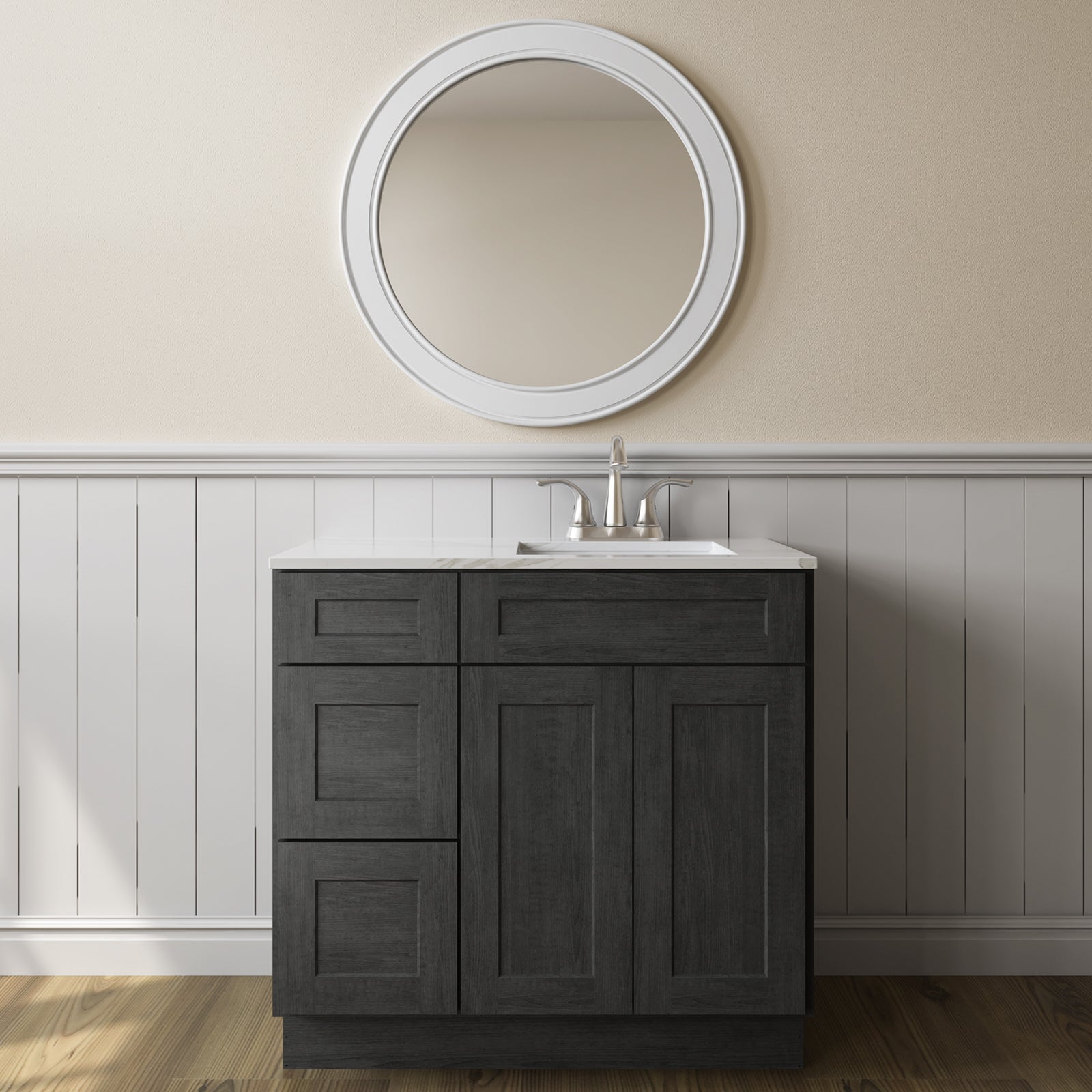 21"Dx36"Wx34-1/2"H Birch Solid Wood Bath Vanity Cabinet without Top V3621DL