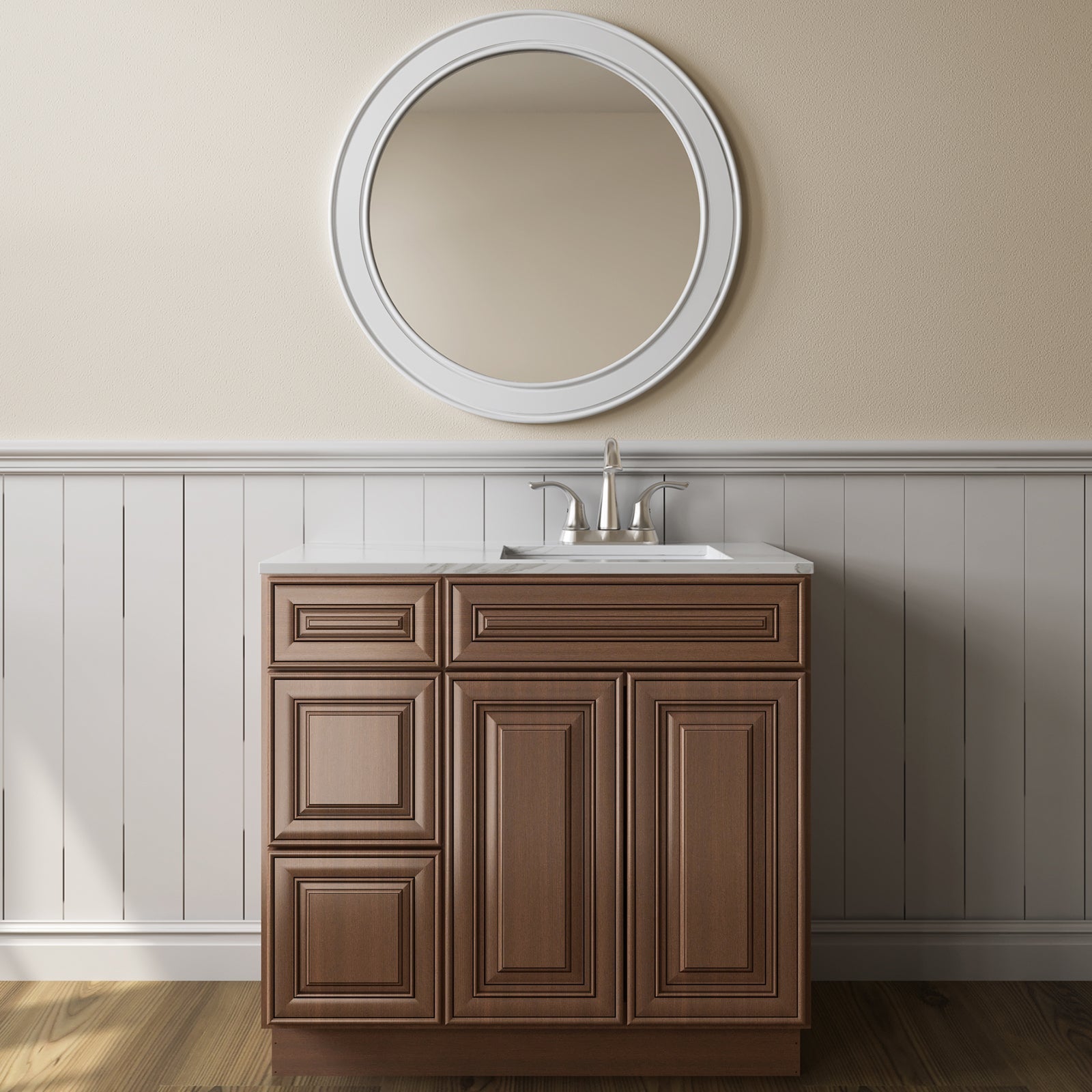 21"Dx36"Wx34-1/2"H Birch Solid Wood Bath Vanity Cabinet without Top V3621DL