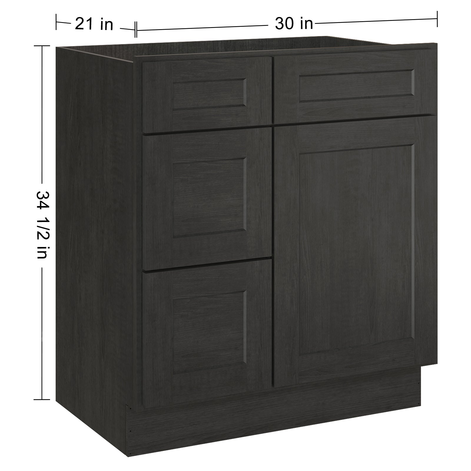 21"Dx30"Wx34-1/2"H Birch Solid Wood Bath Vanity Cabinet without Top V3021DL