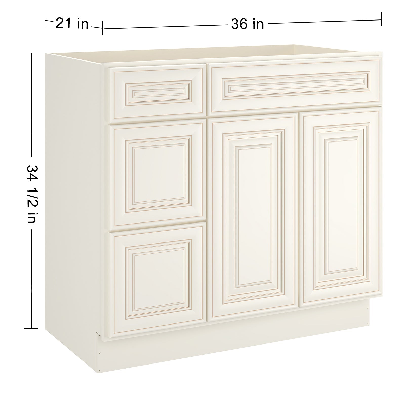 21"Dx36"Wx34-1/2"H Birch Solid Wood Bath Vanity Cabinet without Top V3621DL