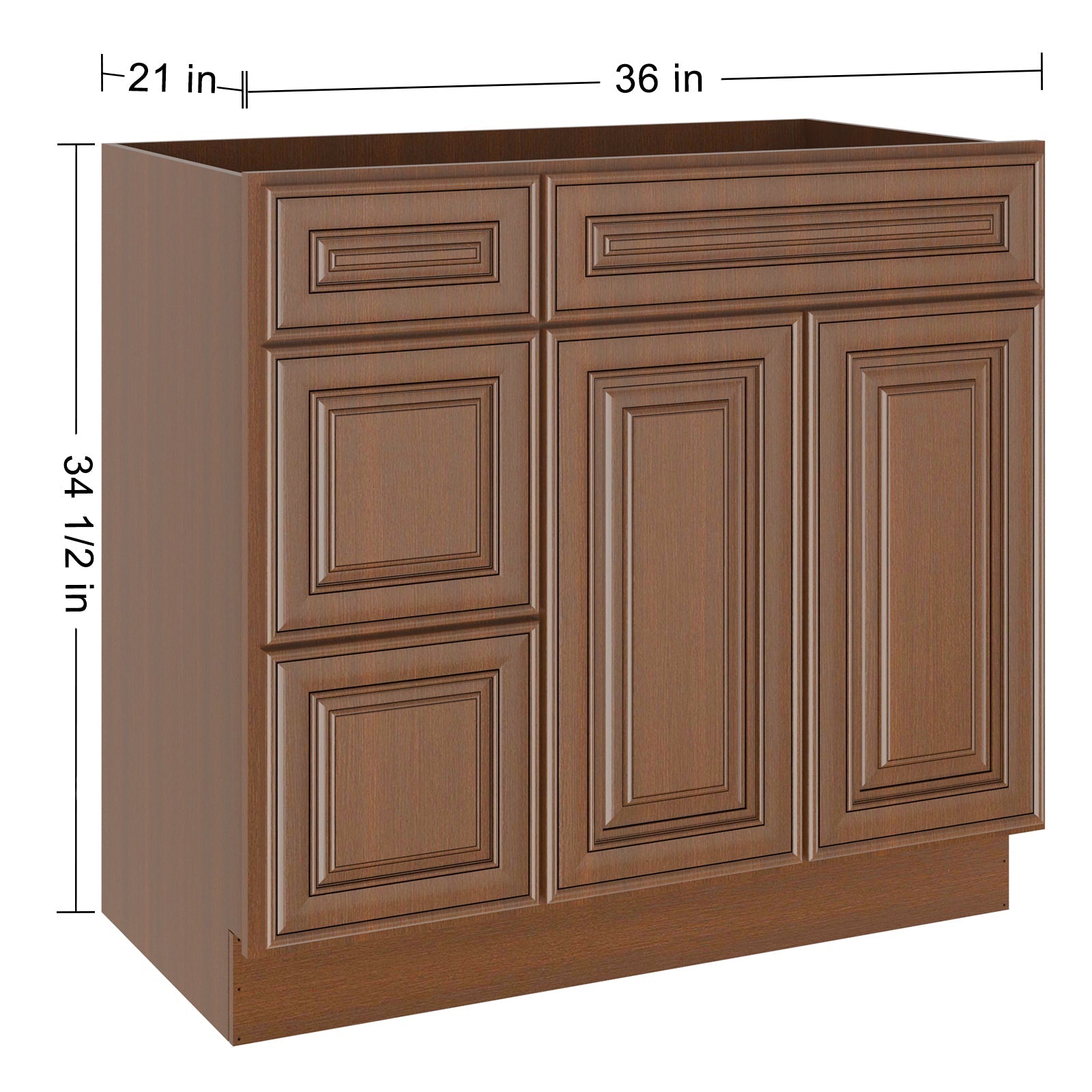 21"Dx36"Wx34-1/2"H Birch Solid Wood Bath Vanity Cabinet without Top V3621DL