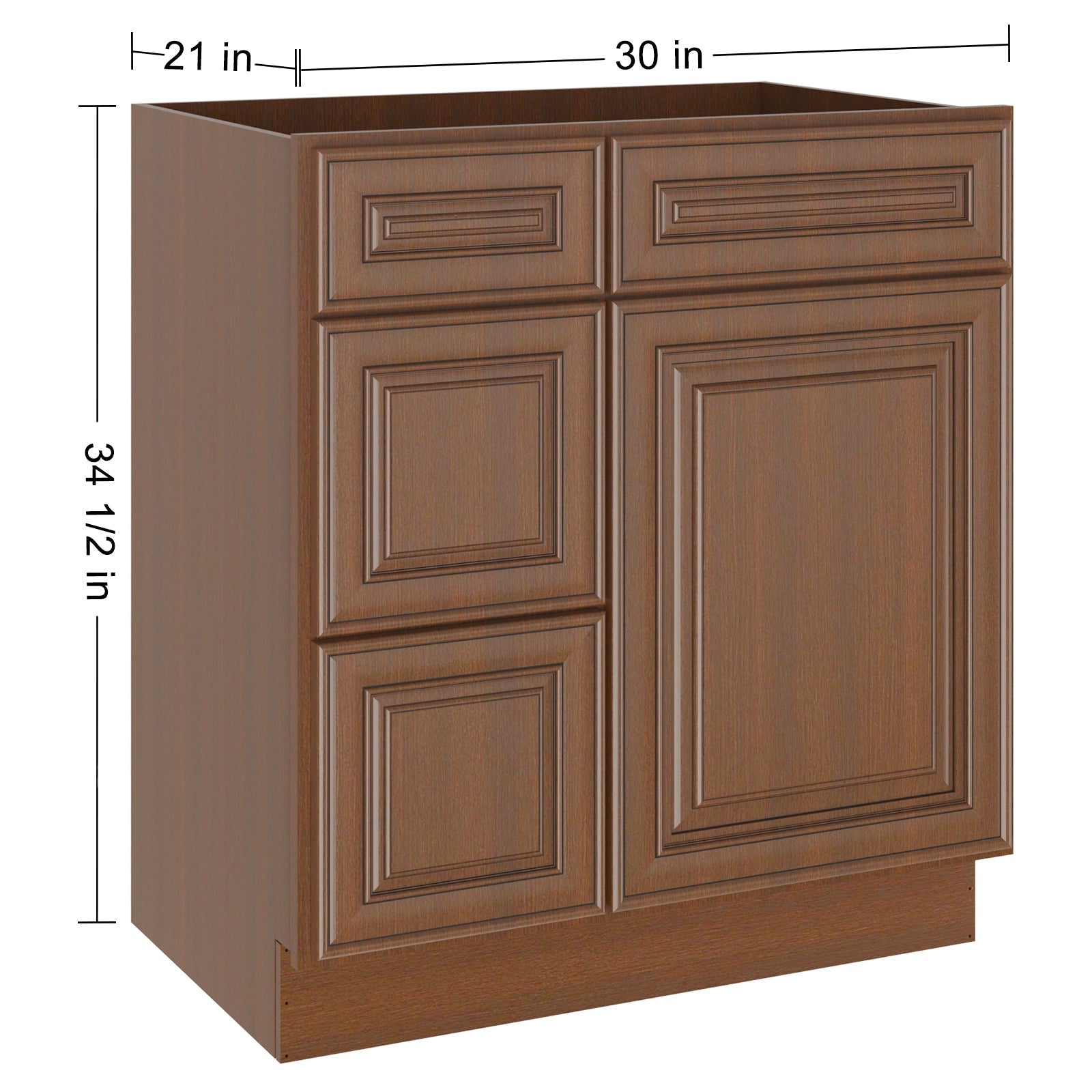 21"Dx30"Wx34-1/2"H Birch Solid Wood Bath Vanity Cabinet without Top V3021DL