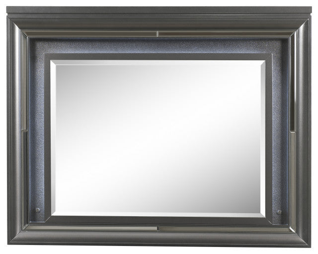Sawyer Mirror w/LED, Metallic Gray 27974