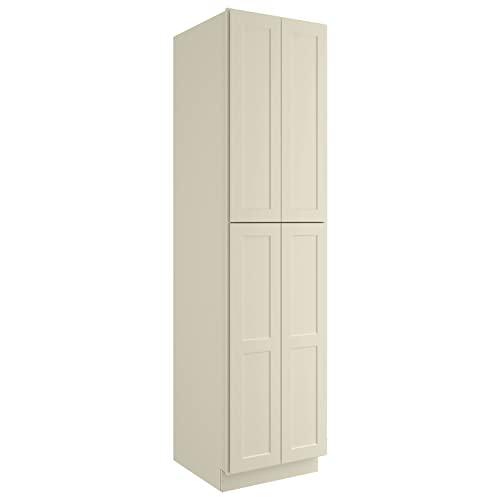 96" High Traditional Freestanding Kitchen Pantry Wall Cabinet with Adjustable Shelves and Doors, a Practical Piece of Furniture for Kitchens, Living Rooms, Checkrooms, Bathrooms and More Buylikepro