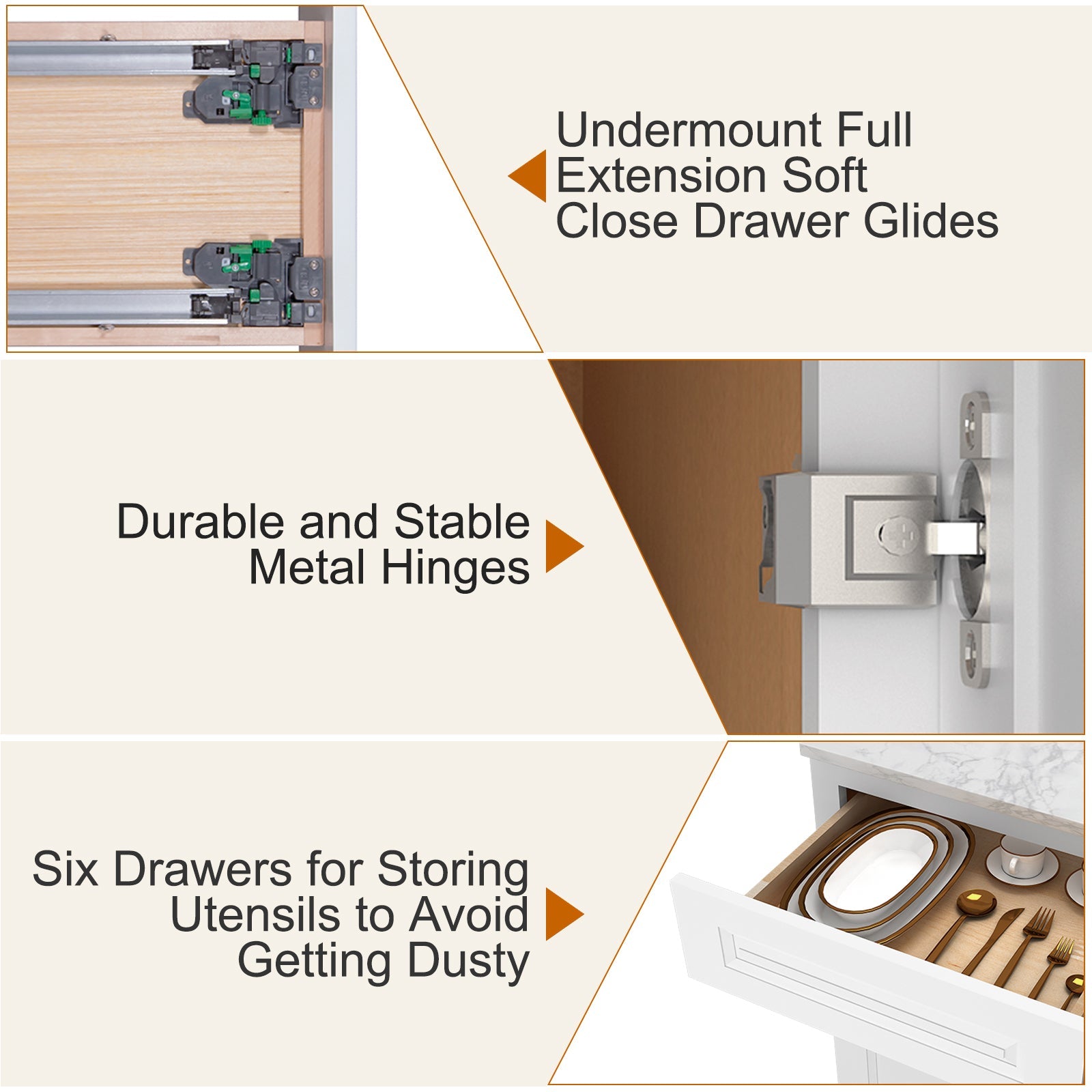 21"D Birch Solid Wood X 42"W X 34-1/2"H Bath Vanity Double Drawer Cabinet without Top VDDB42