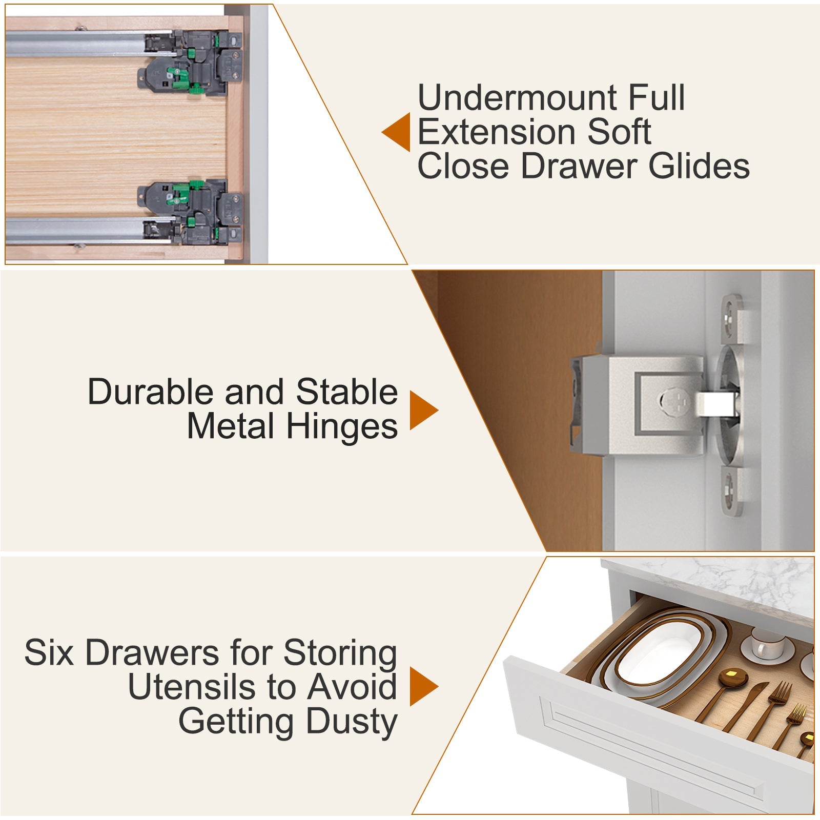 21"D Birch Solid Wood X 60"W X 34-1/2"H Bath Vanity Double Drawer Cabinet without Top VDDB60