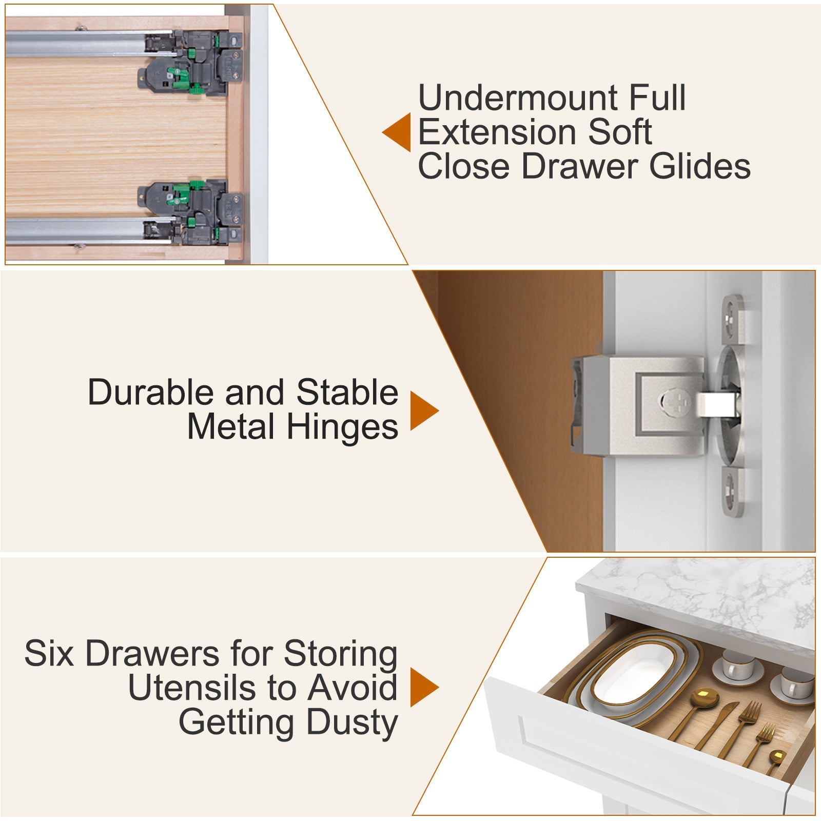 21"D Birch Solid Wood X 60"W X 34-1/2"H Bath Vanity Double Drawer Cabinet without Top VDDB60