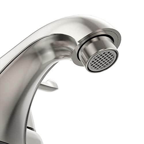 Bathroom Sink Faucet 3 Hole, Faucet for Bathroom Sink, 2-Handle Centerset Brushed Nickel Bathroom Faucet with Pop-up Drain, 1.2 GPM Buylikepro