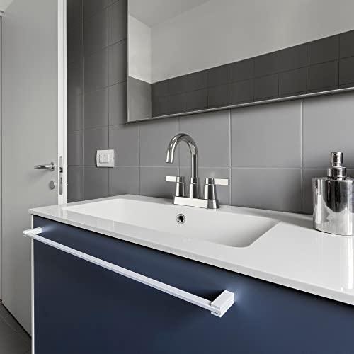 Bathroom Sink Faucet 3 Hole, Faucet for Bathroom Sink High Arc, Brushed Nickel Bathroom Faucet, 2-Handle Centerset Bathroom Faucet with Pop-up Drain and Water Supply Lines, 1.2 GPM Buylikepro