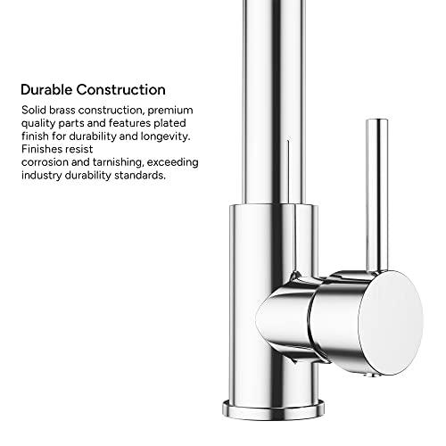 Commercial Kitchen Faucet with Pull Down Sprayer, Single Handle High Pressure Kitchen Sink Faucet with Pre-Rinse, Stainless Steel Kitchen Faucets with Pot Filler, Chrome Buylikepro