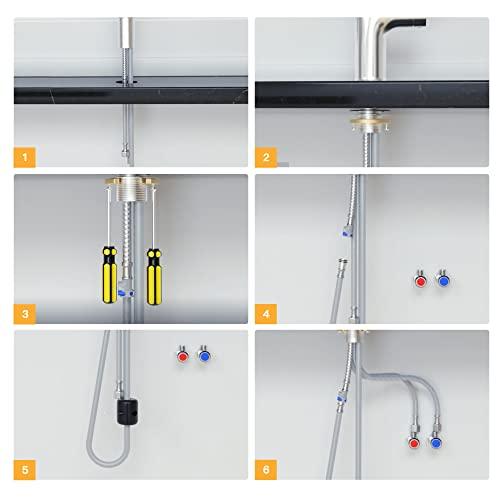 Kitchen Faucet with Pull-Down Sprayhead, Commercial Spring Kitchen Faucet, Modern Single Handle Kitchen Sink Faucet Black Buylikepro