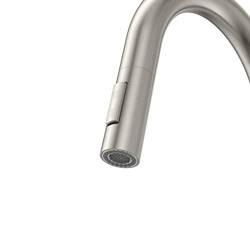 Kitchen Faucets with Pull Down Sprayer, Single Handle Faucet for Kitchen Sink, Modern High Arc Brushed Nickel Kitchen Faucet with Sprayer Buylikepro
