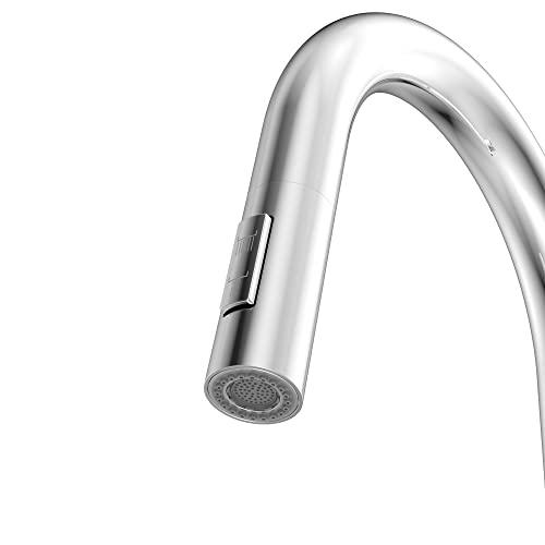 Kitchen Faucets with Pull Down Sprayer, Single Handle Faucet for Kitchen Sink, Modern High Arc Kitchen Faucet with Sprayer, Chrome Buylikepro