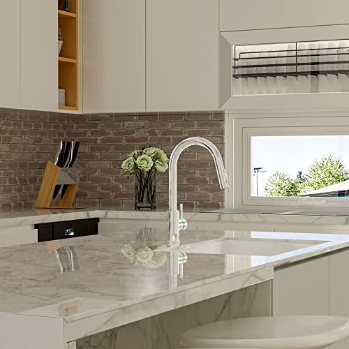 Kitchen Faucets with Pull Down Sprayer, Single Handle Faucet for Kitchen Sink, Modern High Arc Kitchen Faucet with Sprayer, Chrome Buylikepro