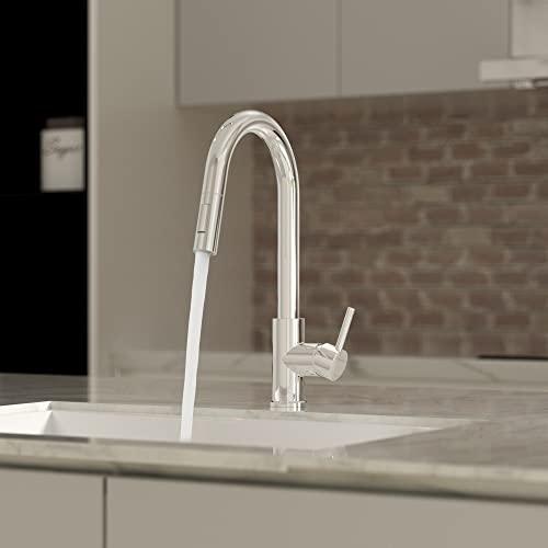 Kitchen Faucets with Pull Down Sprayer, Single Handle Faucet for Kitchen Sink, Modern High Arc Kitchen Faucet with Sprayer, Chrome Buylikepro