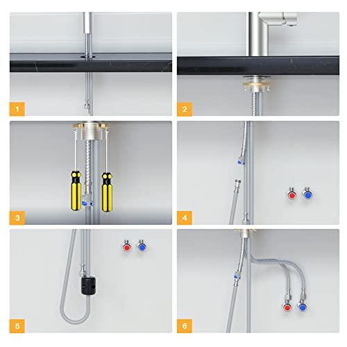 Kitchen Faucets with Pull Down Sprayer, Single Handle Faucet for Kitchen Sink, Modern High Arc Kitchen Faucet with Sprayer, Chrome Buylikepro