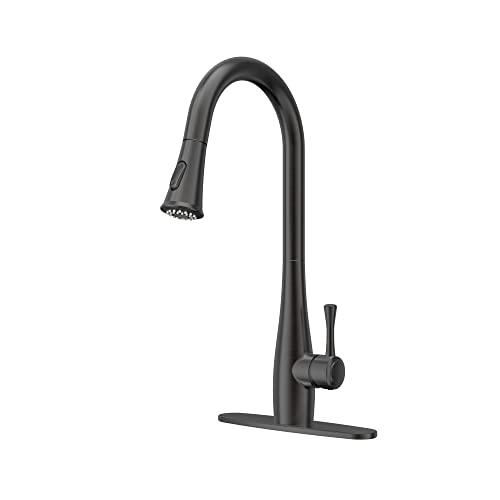 Kitchen Faucets with Pull Down Sprayer, Single Handle Faucet for Kitchen Sink, Modern Oil Rubbed Bronze Kitchen Faucet with Sprayer Buylikepro