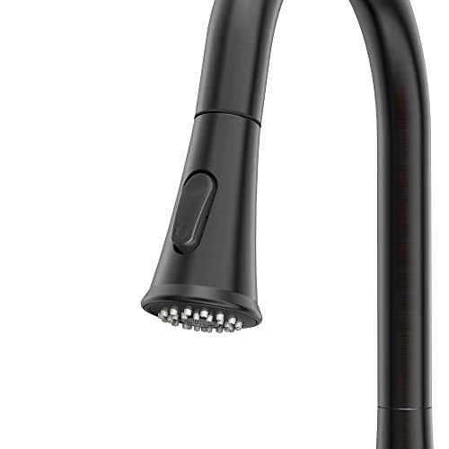 Kitchen Faucets with Pull Down Sprayer, Single Handle Faucet for Kitchen Sink, Modern Oil Rubbed Bronze Kitchen Faucet with Sprayer Buylikepro