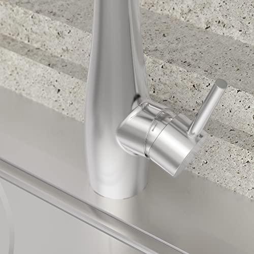 Modern Kitchen Sink Faucet, Pull Down Kitchen Faucet Single Handle, High Arc Faucet for Kitchen Sink, Single Hole Kitchen Faucets with Pull Down Sprayer Buylikepro