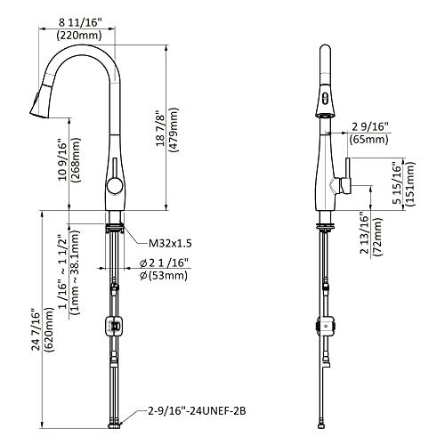 Modern Kitchen Sink Faucet, Pull Down Kitchen Faucet Single Handle, High Arc Faucet for Kitchen Sink, Single Hole Kitchen Faucets with Pull Down Sprayer Buylikepro