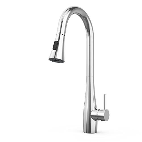 Modern Kitchen Sink Faucet, Pull Down Kitchen Faucet Single Handle, High Arc Faucet for Kitchen Sink, Single Hole Kitchen Faucets with Pull Down Sprayer Buylikepro