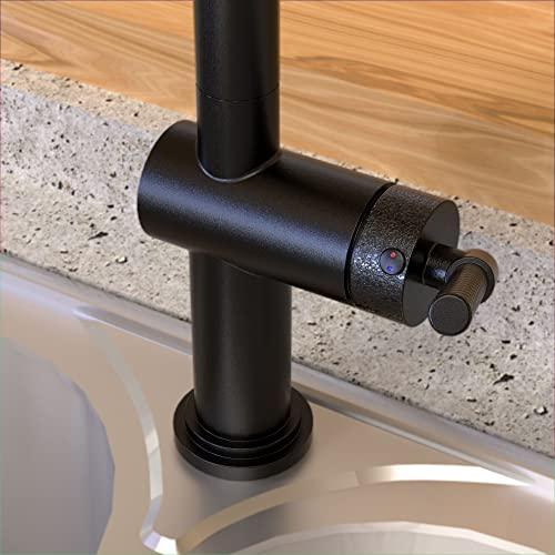 Modern Kitchen Sink Faucet, Stainless Steel Kitchen Faucet with Pull Down Sprayer Commercial Kitchen Faucet Single Handle High Arc Matte Black Faucet for Kitchen Sink Buylikepro