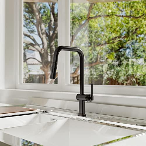 Modern Kitchen Sink Faucet, Stainless Steel Kitchen Faucet with Pull Down Sprayer Commercial Single Handle High Arc Oil Rubbed Bronze Kitchen Faucet Buylikepro