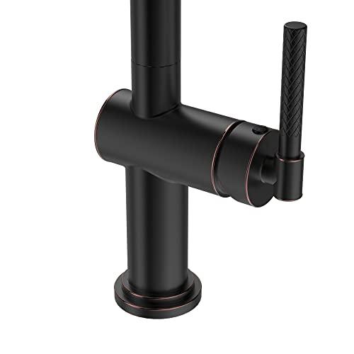 Modern Kitchen Sink Faucet, Stainless Steel Kitchen Faucet with Pull Down Sprayer Commercial Single Handle High Arc Oil Rubbed Bronze Kitchen Faucet Buylikepro