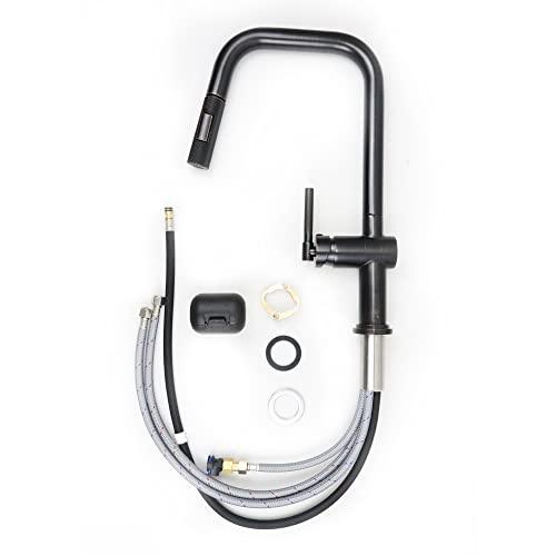 Modern Kitchen Sink Faucet, Stainless Steel Kitchen Faucet with Pull Down Sprayer Commercial Single Handle High Arc Oil Rubbed Bronze Kitchen Faucet Buylikepro