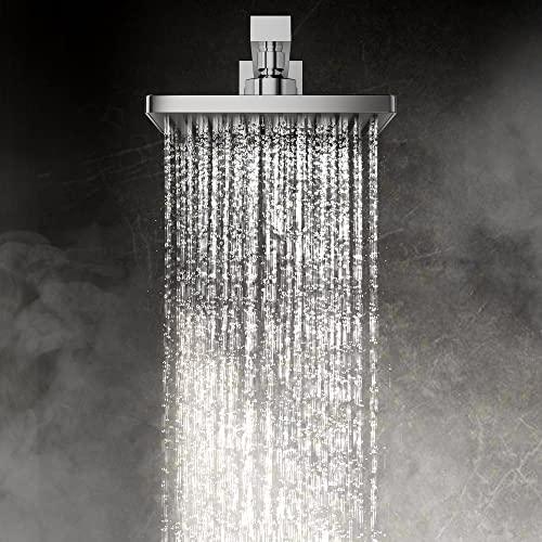 Rainfall Shower System High Pressure 8 inch Shower Head Hand Held Shower Head Bathroom Luxury Rain Mixer Shower Complete Combo Set Wall Mounted, Chrome (Valve Included) Buylikepro