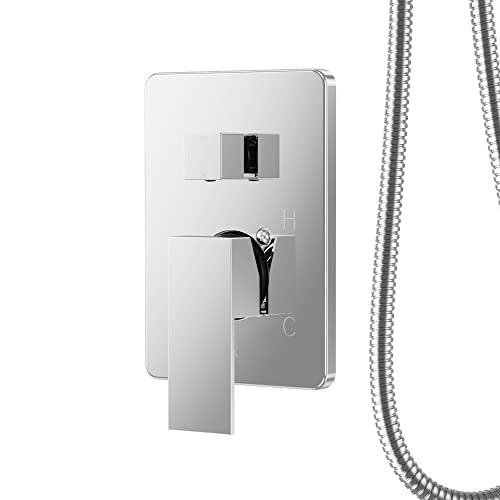 Rainfall Shower System High Pressure 8 inch Shower Head Hand Held Shower Head Bathroom Luxury Rain Mixer Shower Complete Combo Set Wall Mounted, Chrome (Valve Included) Buylikepro