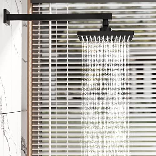 Rainfall Shower System Matte Black with High Pressure 8 inch Shower Head Hand Held Shower Head Bathroom Luxury Rain Mixer Shower Complete Combo Set Wall Mounted (Valve Included) Buylikepro